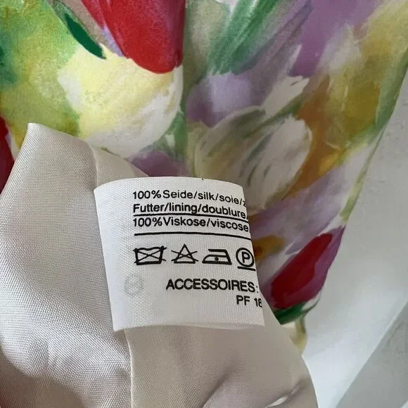 Vintage 1980s LOUIS FERAUD Tulip Floral Dress NEW Size US 12, UK 16 - Picture 9 of 9